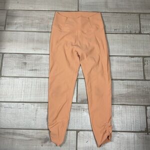 Wilo the‎ Label Leggings Women's Sz Large Peach High Rise Ribbed Activewear 7/8